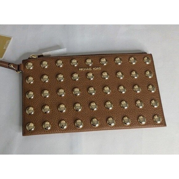 Michael Kors Jetset Studded Pouch - Luggage (Brown) - Picture 2 of 5